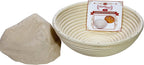Saint Germain Bakery Premium Round Bread Banneton Basket with Liner - Perfect Brotform Proofing Basket for Making Beautiful Bread (9 inch)