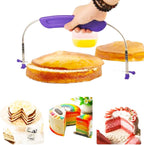 Adjustable Cake LevCake Cutter Slicer Leveler, 9 Different Height Premium Food Grade Stainless Steel Double Wires Cake Cutter/Slicer/Adjustable Cake Leveler for Leveling and Molding (Purple)