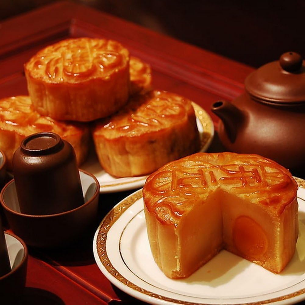 VOVOV Mid-Autumn Festival Hand-Pressure Moon Cake Mould With 12 Pcs Mode Pattern For 4 Sets