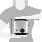 Elite Gourmet EDF1550# Elektryczna frytkownica o pojemności 1,5 qt. / 6 filiżanek, regulowana temperatura, wyjmowany kosz, pokrywa z okienkiem, stal nierdzewna
