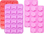 Silicone Molds Puppy Dog Paw and Bone, Non-Stick Food Grade Silicone Molds for Chocolate, Candy, Jelly, Ice Cube, Dog Treats, Cupcake Baking Mould, Muffin pan (Set of 4PCS)