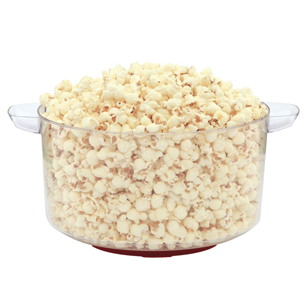 West Bend Stir Crazy Popcorn Machine Electric Hot Oil Popper Includes Large Lid for Serving Bowl and Convenient Nesting Storage, 6-Quart, Red