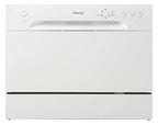 Danby DDW621WDB Countertop Dishwasher with 6 Place Settings, 6 Wash Cycles and Silverware Basket, Energy Star-Rated with Low Water Consumption and Quiet Operation, White