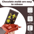 Chocolate Bar Mold Deep Dubai 1 Inch Pistachio Chocolate Bar Silicone Thick Mold for Stuffed Bar, Large Candy Bar Mould for Filling