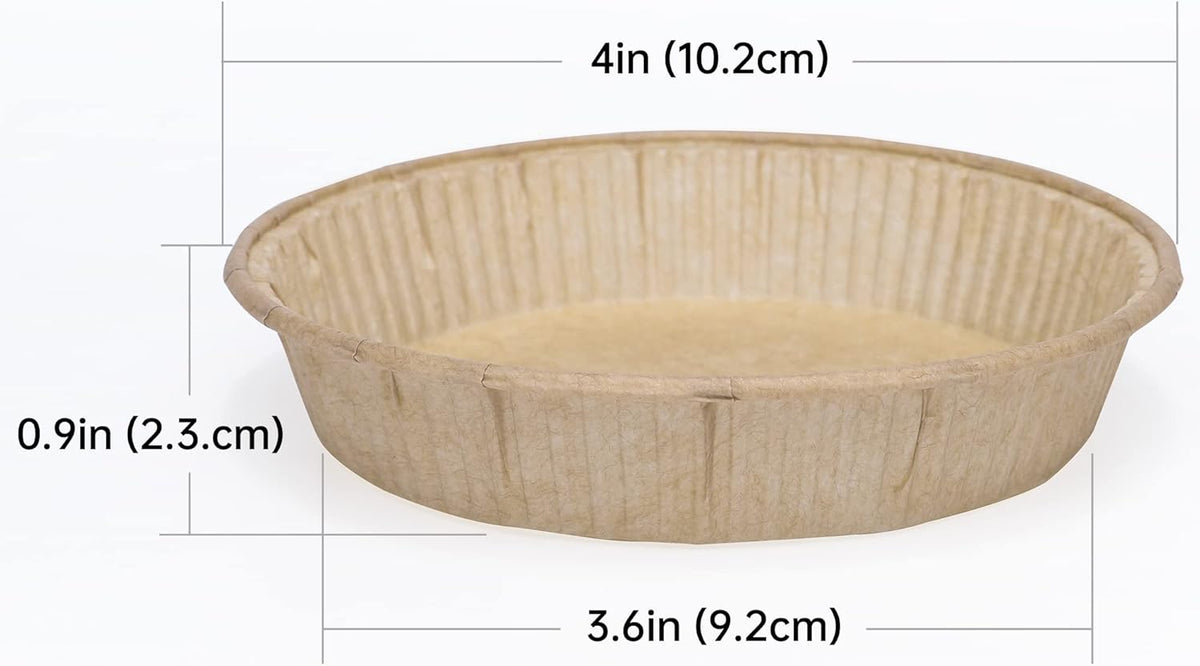 50pcs Paper Mini Tart Pans for Baking, mini pie tins 4Inch Mini Pie Pans, Non-stick, Unbleached, Disposable Quiche Baking Dish,Oven safe, Microwave safe