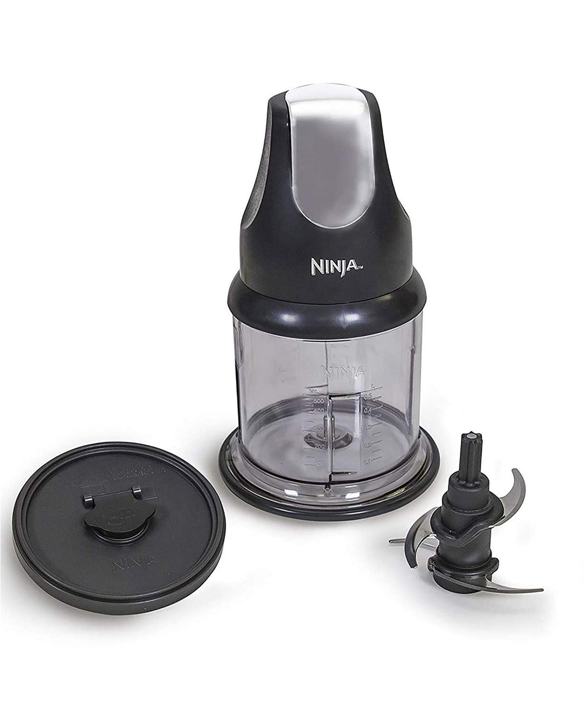 Подрібнювач Ninja Food Chopper Express Chop з чашею потужністю 200 Вт та об'ємом 16 унцій для подрібнення, нарізання, перемелювання, змішування та приготування їжі (NJ110GR)