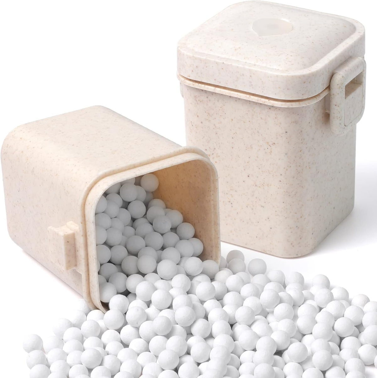 EIMMBD 2.2 LB Ceramic Pie Weights Baking Beans,10mm pie weights for Baking Blind Natural Reusable Pie Crust Weights with Wheat Straw Container (Beige)