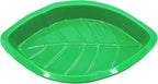 4E's Novelty Palm Leaf Party Serving Tray Plastic - Luau Candy Snack Tray Food Holder, Buffet Plates for Jungle Safari Hawaiian Party Supplies Dinosaur Table Centerpiece Decoration - Pack of 12