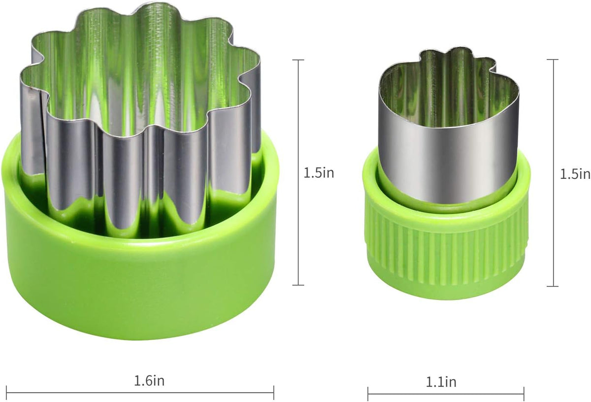 24 pcs Vegetable Cutter Shapes Sets Cookie Cutters Fruit Stamps Mold with 20 pcs Food Picks and Forks for Kids