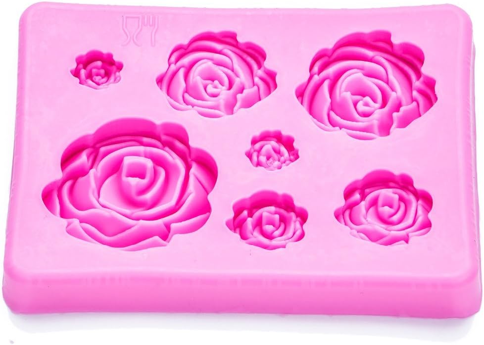 2PCS Rose Flowers silicone molds Cake Chocolate Mold wedding Cake Decorating Tools Fondant Sugarcraft Cake Molds