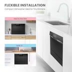 COMFEE’ Countertop Dishwasher, Energy Star Portable Dishwasher, 6 Place Settings & 8 Washing Programs, Speed, Baby-Care, ECO& Glass, Dish Washer for Dorm, RV& Apartment, Black