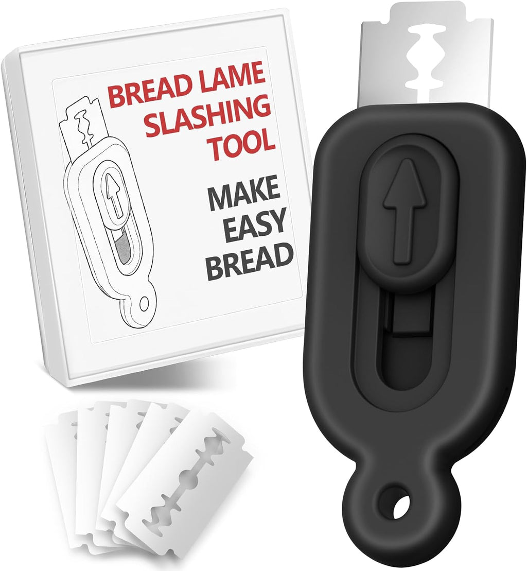 Bread Lame Dough Scoring Tool,2pcs Sourdough Bread Scorer Bread Making Cutter Blade with 10pcs Blades for Homemade Bread Baking Making Tools Supplies (1pcs Black)