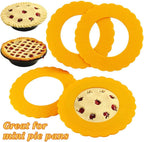 Webake Mini Silicone Pie Shield 4 Pack, Pie Crust Protector Shield for Mini Pie Pans, BPA Free European Food Grade Silicone Pinch Test Passed, Fits Rimmed Pie Dish 5” - 6” to Protect Edge from Burning