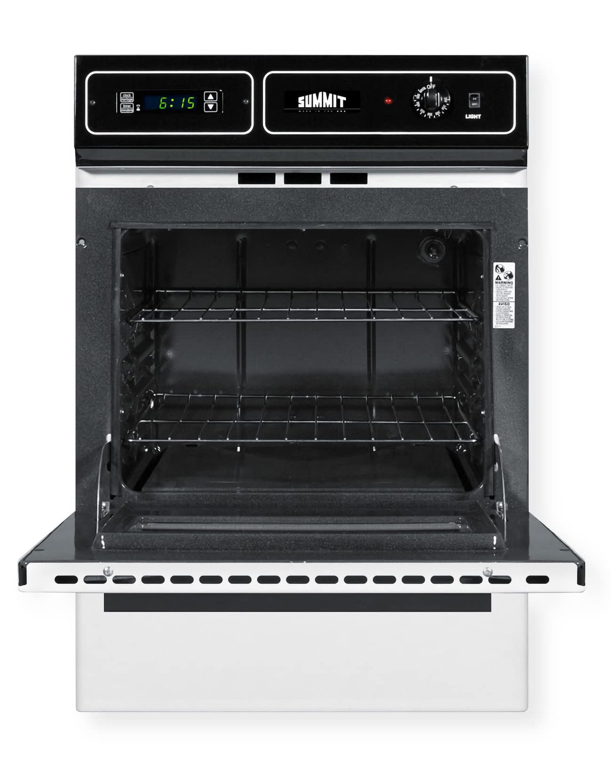 Piekarnik ścienny gazowy Summit Appliance WTM7212KW o szerokości 24 cali z zapłonem elektronicznym, zegarem cyfrowym/timerem, oświetleniem wewnętrznym i dolną komorą grilla