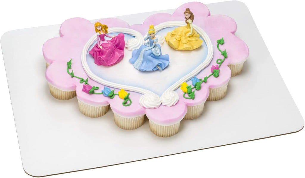 DecoSet® Disney Princess Once Upon a Moment Cake Topper, 3-Pc Decorations Set with Aurora, Belle, and Cinderella Collectible Figure for Hours of Fun After the Party