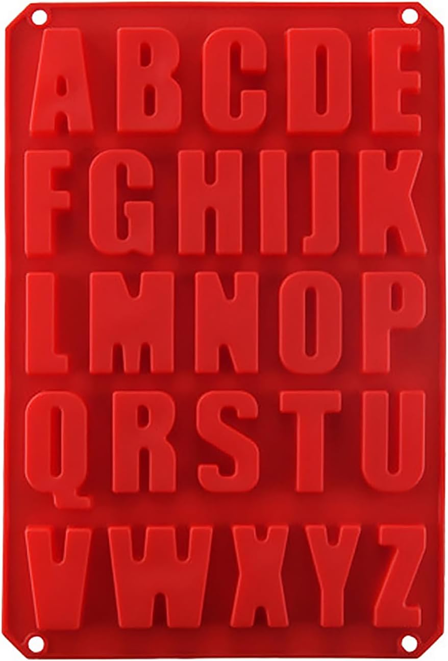 Silicone Letter Cake Mold BPA Free, Non-Stick Chocolate Mold Soft and Easy to Release, Decorating Silicone Red Mold Cake Baking Utensils Good Toughness DIY Ice Tray Kitchen Cake Pans