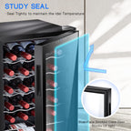 STAIGIS 24 Bottle Compressor Wine Cooler Refrigerator, Small Freestanding Wine Fridge for Red, White and Champagne, Mini Fridge with 40-66F Digital Temperature Control Glass Door