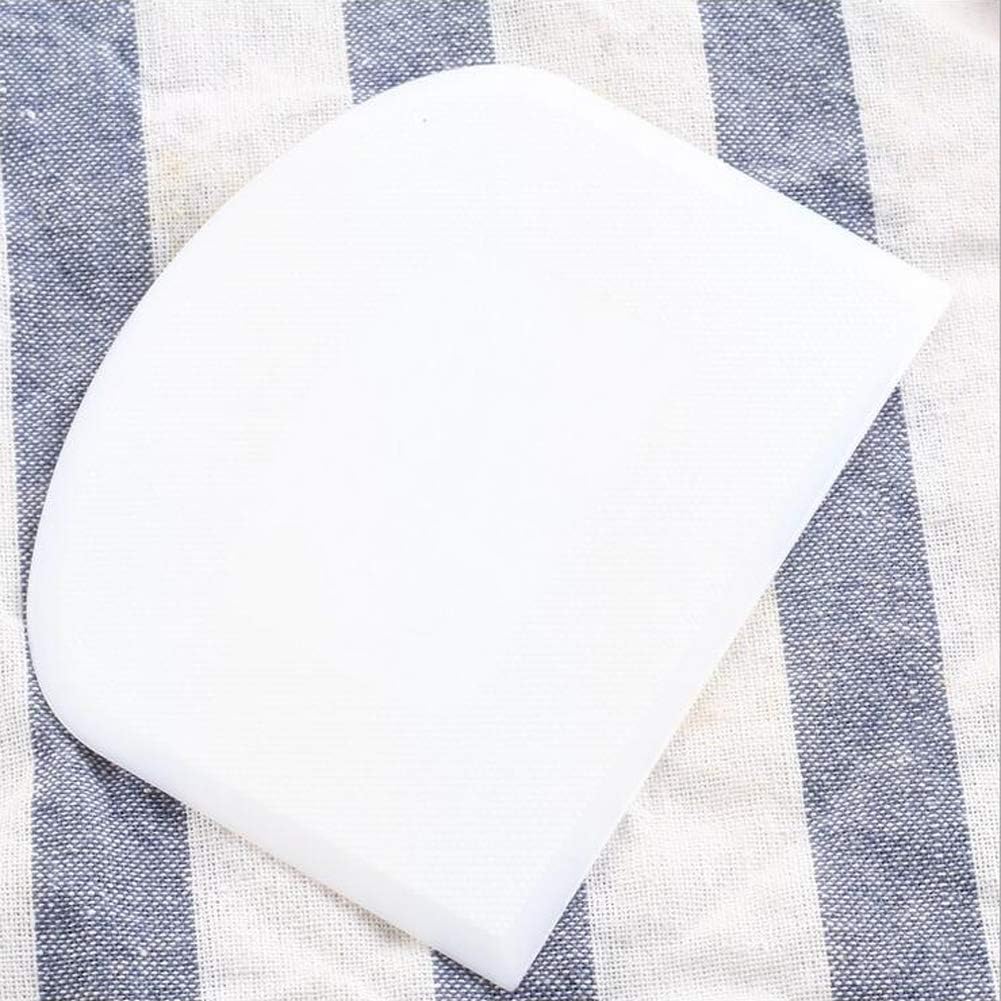 2 Pieces Dough Scraper Bowl Scraper Food-safe Plastic Dough Cutter Flexible Plastic Scraper Practical Bench Scraper Multipurpose Food Scrappers for Bread Dough Cake Fondant Icing, White, Green