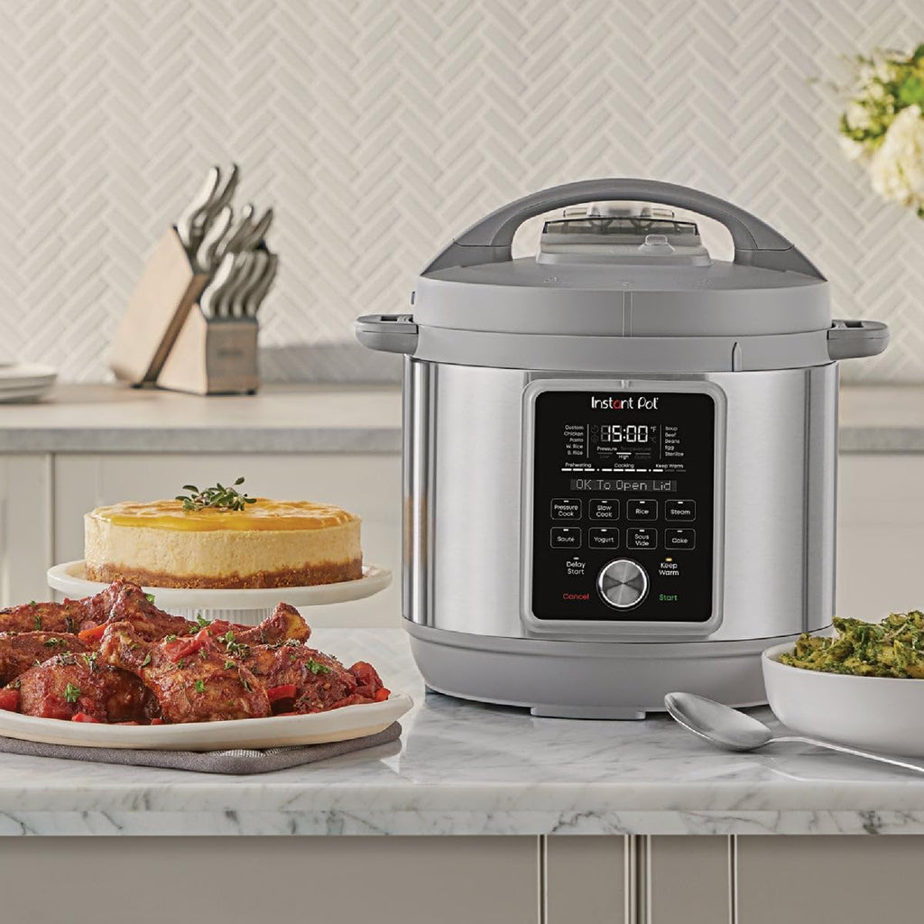 Instant Pot Duo Plus, 8-літрова тиха електрична скороварка 9-в-1, повільна рисоварка, пароварка, пристрій для пасерування, йогуртниця, підігрівач та стерилізатор, додаток із понад 800 рецептами, нержавіюча сталь