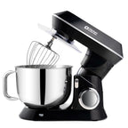 Mikser kuchenny w pudełku, 900 W, 7,5 QT, elektryczny mikser kuchenny, 6-biegowy mikser do żywności z głowicą pochyloną do pieczenia, hakiem do ciasta, trzepaczką, ubijakiem (czarny)