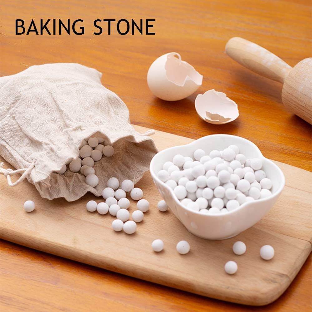 Kamehame Pie Weights Ceramic 1.2LB, Silicone Pie Crust Protector Shield Adjustable Fits 9 Inch - 11 Inch Pie Pan, Set of 2 for Tart, Pizza, Pie Pastry Baking Value Pack