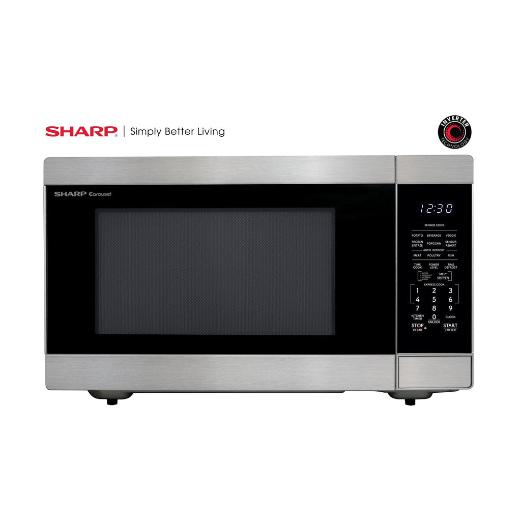 SHARP SMC2266KS Piekarnik z wyjmowanym 16,5-calowym obrotowym talerzem karuzelowym, stopy sześcienne, 1200 W kuchenka mikrofalowa do zabudowy, 2,2 CuFt, stal nierdzewna