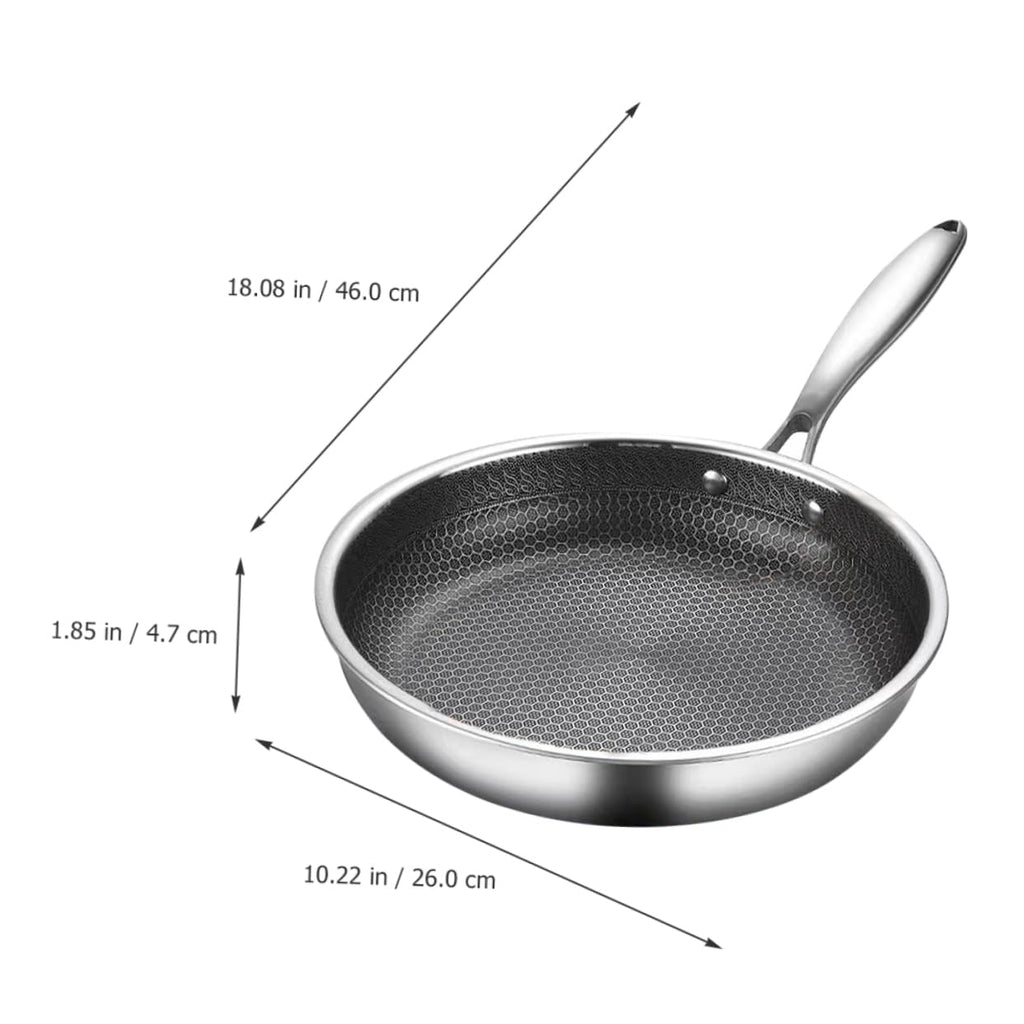 PRETYZOOM Omelet Pan Chinese Wok Stovetop Pot Frying Strainer Oven Fryer Flat Bottom Pans Schfer Noodles Cooker Large Honeycomb Wok Non Griddle Wok for Electric Stove Silver Stainless Steel