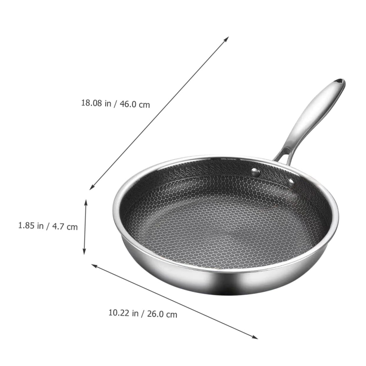 PRETYZOOM Omelet Pan Chinese Wok Stovetop Pot Frying Strainer Oven Fryer Flat Bottom Pans Schfer Noodles Cooker Large Honeycomb Wok Non Griddle Wok for Electric Stove Silver Stainless Steel