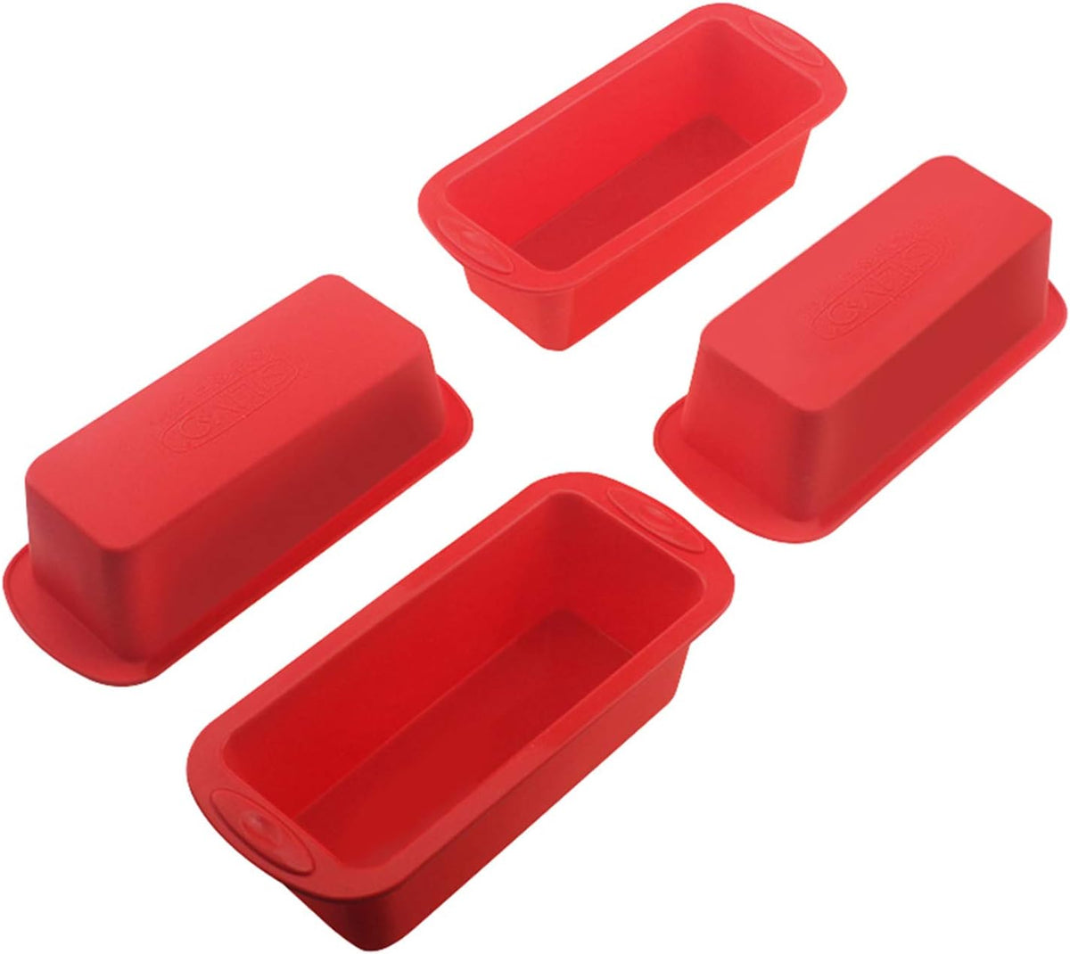 SILIVO 4 Pack Mini Loaf Pans - Nonstick Silicone Bread Baking Pans for Small Loaf and Meatloaf - 5.7x2.5x2.2 Inch