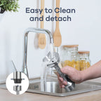 Blender ręczny Ganiza 5 w 1, silnik o mocy 1000 W, tryb ręczny z 16 prędkościami, ostrze ze stali nierdzewnej, pojemnik do mieszania o pojemności 800 ml, siekacz, trzepaczka i spieniacz do mleka o pojemności 600 ml