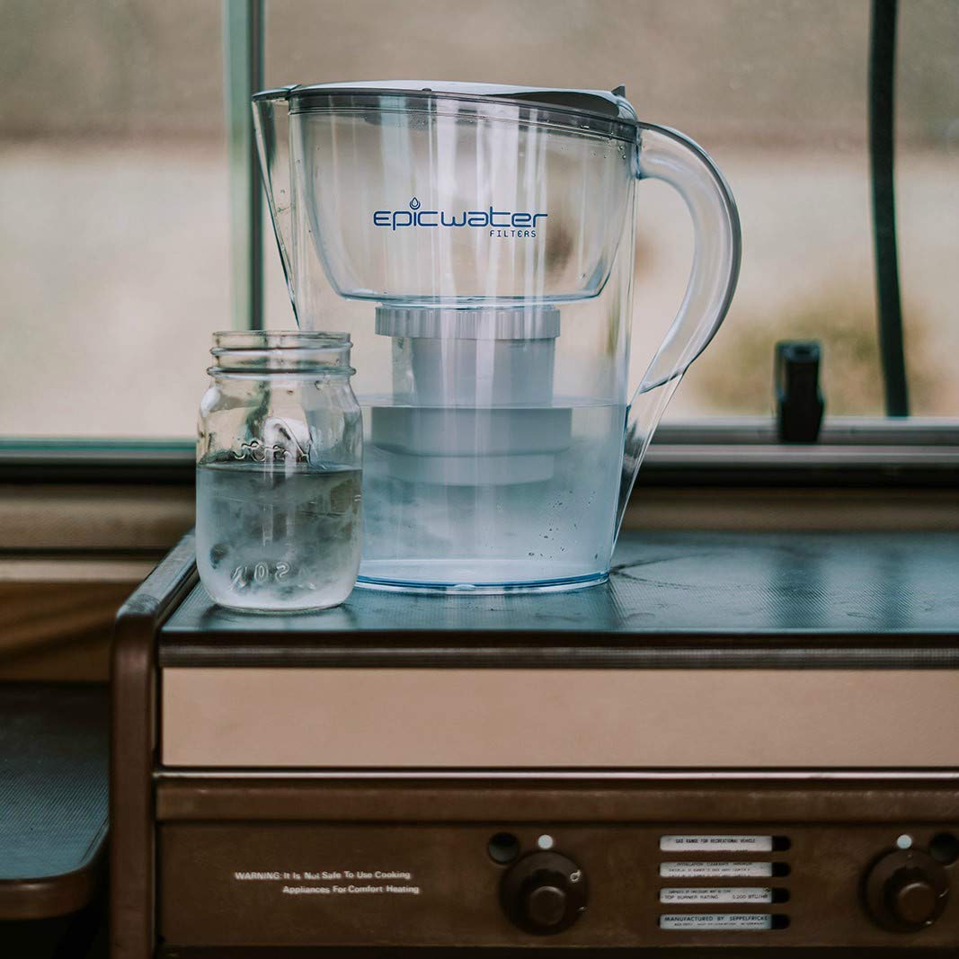 Epic Water Filters Pure Filter Pitchers for Drinking Water, 10 Cup 150 Gallon Filter, Tritan BPA Free, Removes Fluoride, Chlorine, Lead, Forever Chemicals