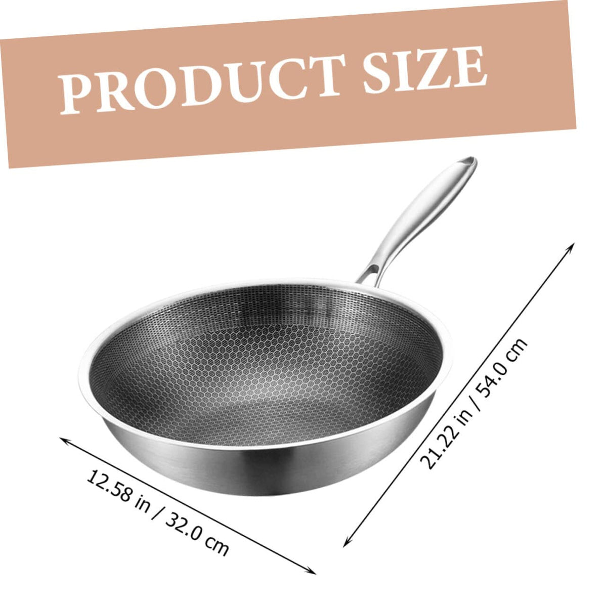 Yardwe Stainless Steel Wok Pan, Nonstick, 150"