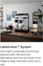 De'Longhi De'Longhi Magnifica Evo автоматична еспресо та капучино машина з системою Latte Crema, 9,45 x 17,32 x 14,17 дюймів, хром