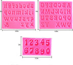 Letters Molds and Numbers Molds, Silicone Fondant Mold Chocolate Molds, 0-9 Number and 26 Letters Silicone Molds for Baking Desserts and Cake Decoration (3 pack)