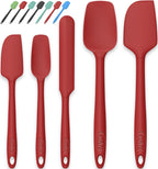 Coukre Silicone Spatula Set of 5,High Temperature Resistant, Food Grade Silicone, Dishwasher Safe, for Baking, Cooking (Aqua Green)