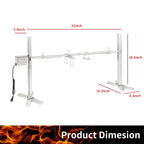 Kendane Electric rotisserie Grill Kit,90LBS Pig Spit Rotisserie Grill Stainless Steel Tripod Rotisserie Stand, 52” Pig Lamb Hooded Roaster Charcoal Spit with 15W Motor & Height Adjustable for Camping