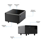 Smart Coffee Table with Fridge, Smart Coffee Table with Wireless Charging Station, Temperature Control, Power Socket, USB Ports, Outlet Protection and Induction Light, Fridge Coffee Table, Black