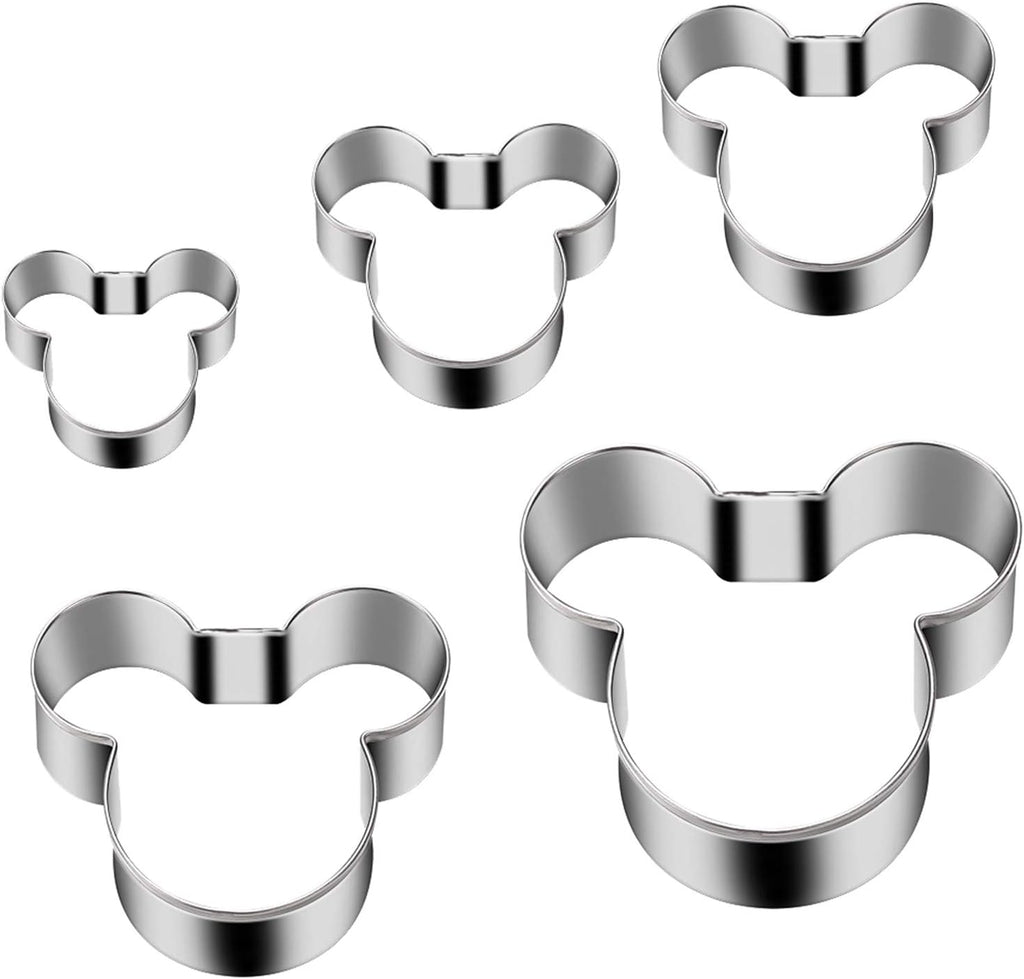Mouse Cookie Cutter Sandwich Cutters for Kids DIY Lunchbox Bento Box Fruit Cutters Vegetable Cutters for Children Boys Girls, Pack of 5