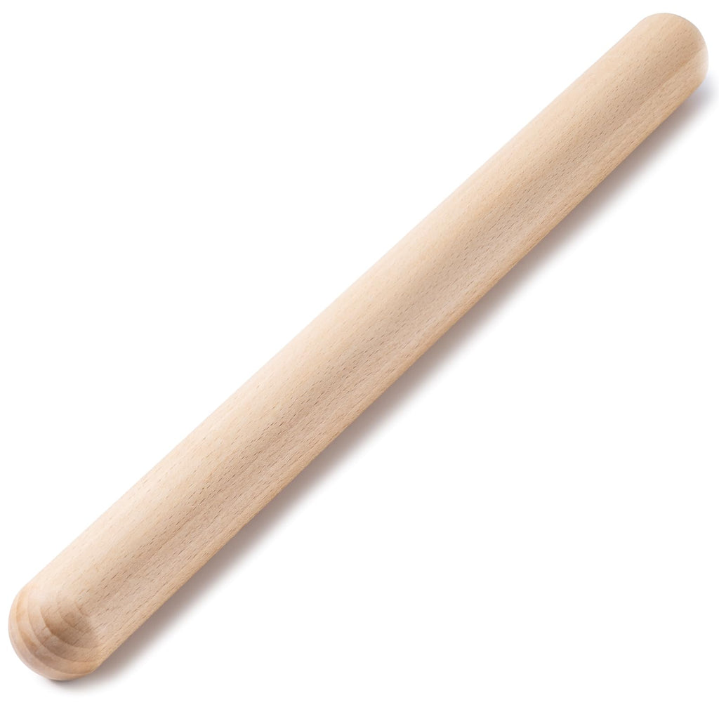AISOSO Rolling Pins for Baking, 15.75 Inches Wooden Rolling Pin with Handles, Classic Nonstick Dough Roller for Fondant Pizza Pie Crust Cookie Pastry, Kitchen Baking Essentials, Light Yellow