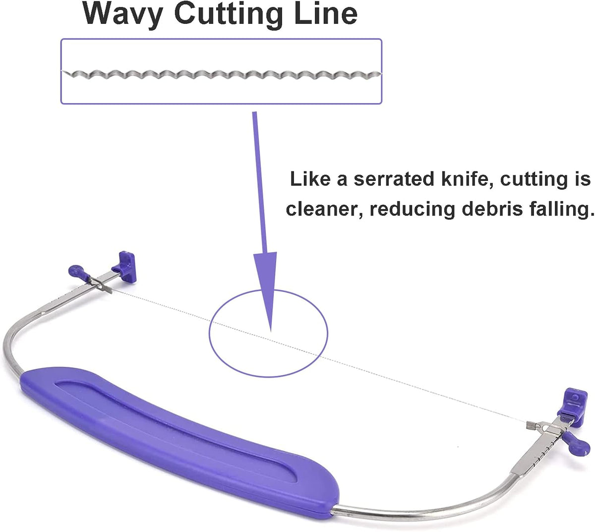 WAFJAMF Adjustable Cake Leveler Cutter, Professional Cake Slicer with Stainless Steel Wires and Handle for Leveling Tops of Layer Cakes Suitable for 10 Inch Cake