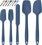 Coukre Silicone Spatula Set of 5,High Temperature Resistant, Food Grade Silicone, Dishwasher Safe, for Baking, Cooking (Aqua Green)