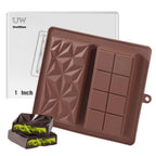 Chocolate Bar Mold Deep Dubai 1 Inch Pistachio Chocolate Bar Silicone Thick Mold for Stuffed Bar, Large Candy Bar Mould for Filling