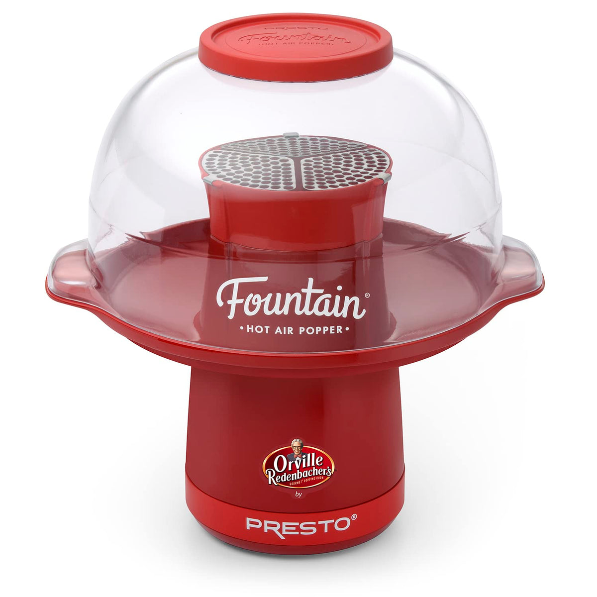 Presto Orville Redenbacher's Fountain Hot Air Popper Popcorn, 20 Cups, Red