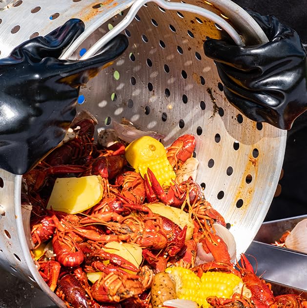 OuterMust 30 QT. Zestaw do smażenia indyka 50 000 BTU Carb Boil Pot z koszykiem i palnikiem, idealny do gotowania indyka, raków, krabów