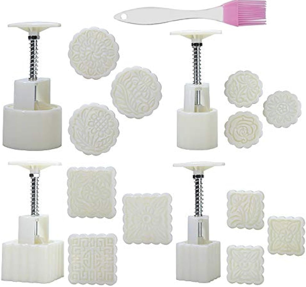 4 Sets 12 Pcs Mode Mooncake Fodant Gift DIY Moon Cake Mold (12)