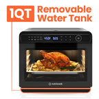 Аерофритюрниця Nutricook Steami 11-в-1 з конвекцією, 25QT, настільна духовка для випікання, смаження, приготування на пару, сушіння, піци - конвекційна піч з аксесуарами для здорового приготування їжі з нержавіючої сталі