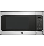 Kuchenka mikrofalowa GE Countertop, kompaktowa 1,1 stopy sześciennej, moc 950 watów, 6 automatycznych ustawień gotowania, technologia blokady dziecięcej, niezbędne wyposażenie kuchni na blacie, w akademiku lub mieszkaniu, stal nierdzewna