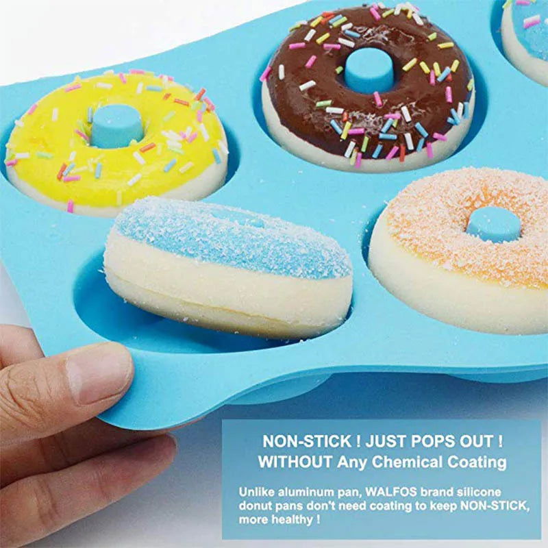 6 Holes Donuts Mold of Silicone Round Shape Donuts Mold Baking Jelly Fondant Mold Chocolate Cake Decorating Cooking Tool Pastry - Walfos® Kitchenware