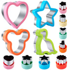 Star Cookie Cutters 4 Pcs, Kimfead Sandwich Cutter for Kids Lunch, Vegetable Fruit Cutters Shapes, Stainless Steel Biscuit Cutters for Children Boys Girls