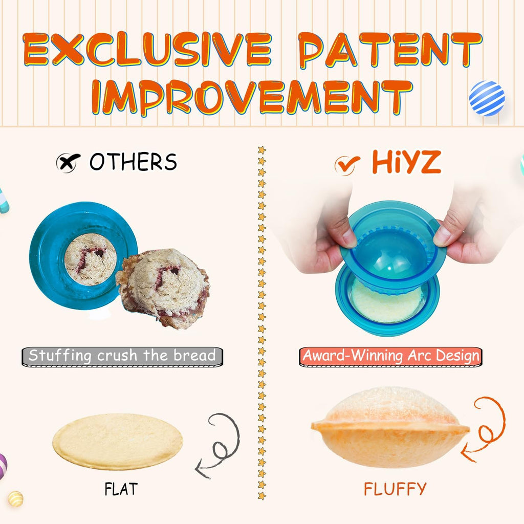 HiYZ Sandwich Cutter and Sealer - 5 PCS Decruster Sandwich Maker - Peanut Butter and Jelly Crustless Sandwich Bread Pancake Maker Cookie Cutter for Kids Children Boys Girls
